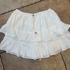 Elegant White Ruffled Skirt